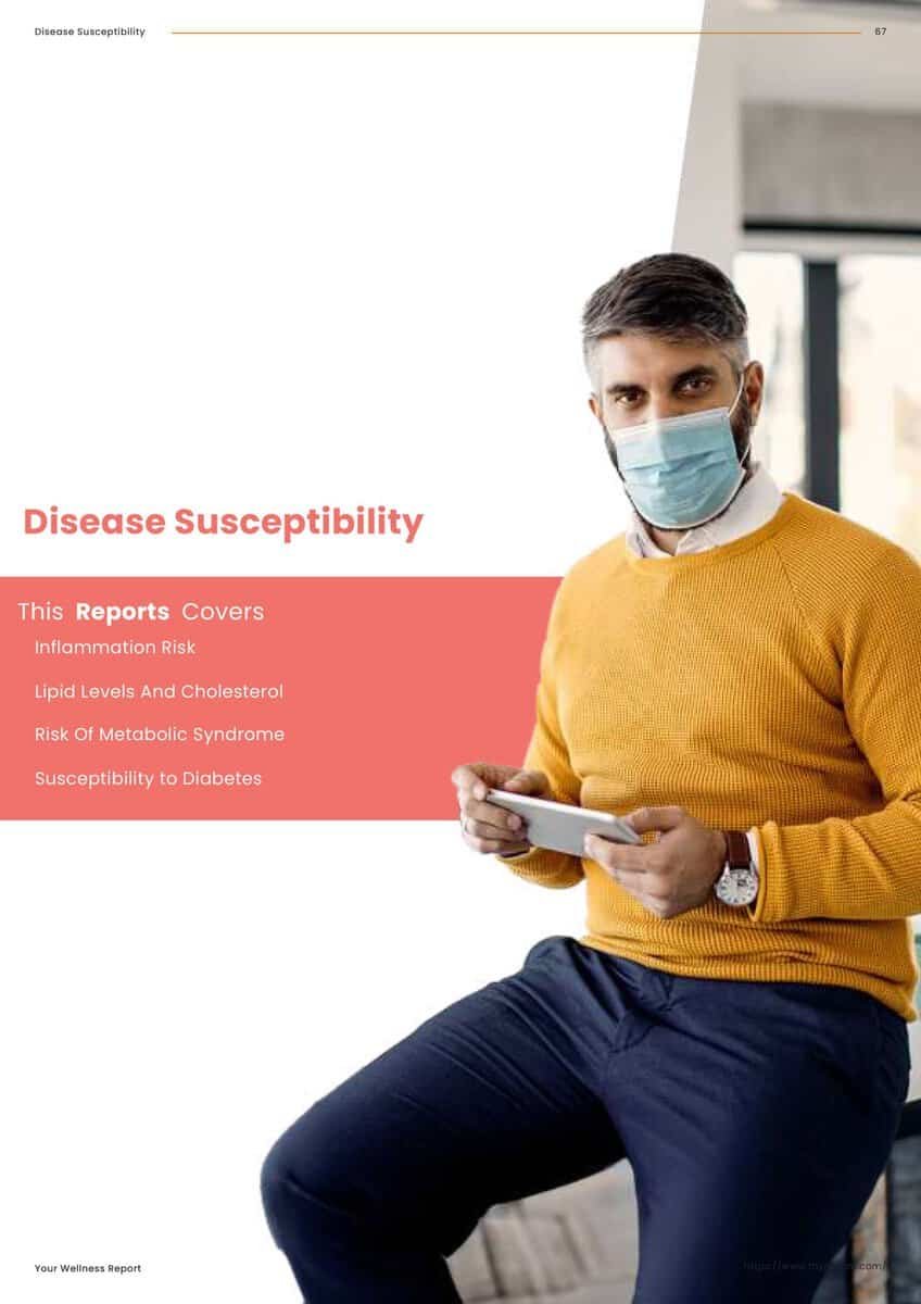Disease susceptibility insights in a DNA gene mapping test