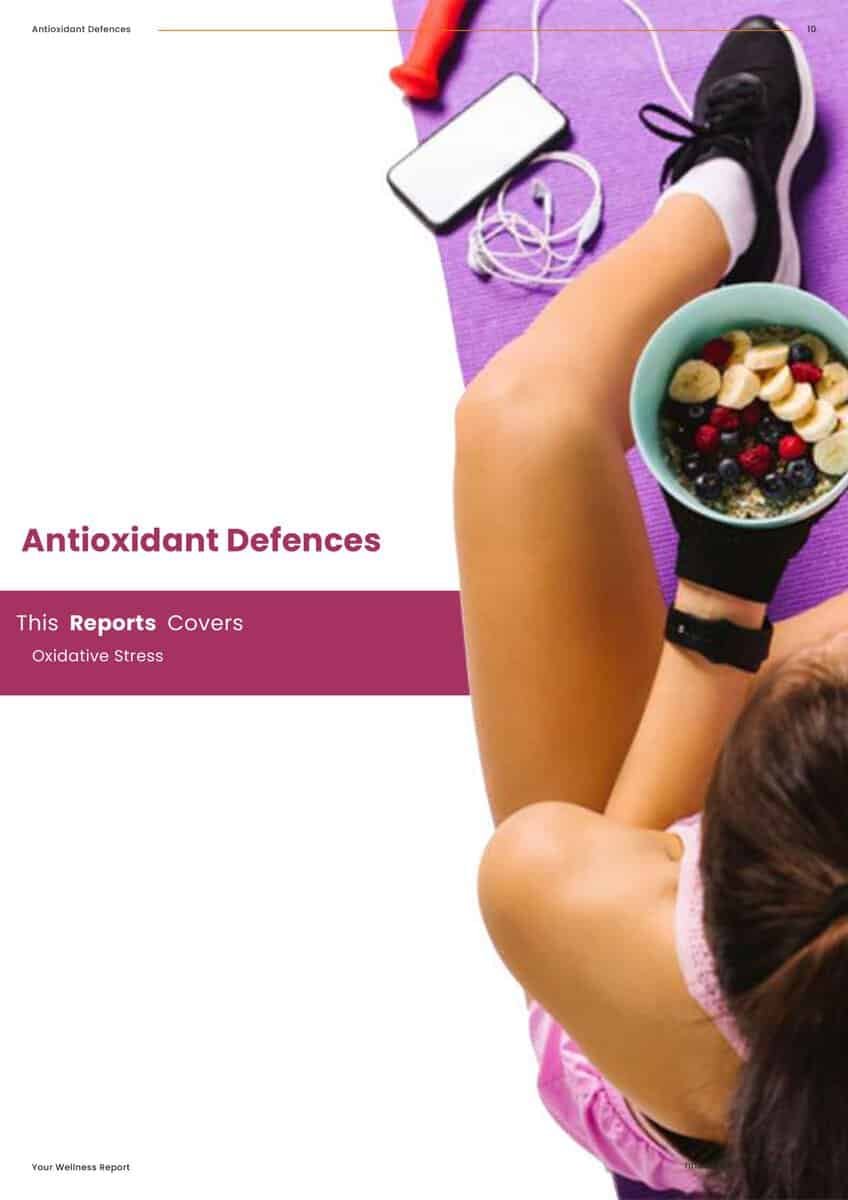 Genetic DNA testing for antioxidant defense